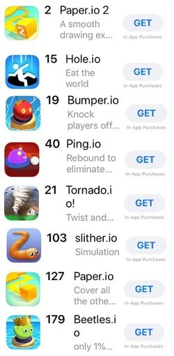 The Apple App Store — .IO dominates