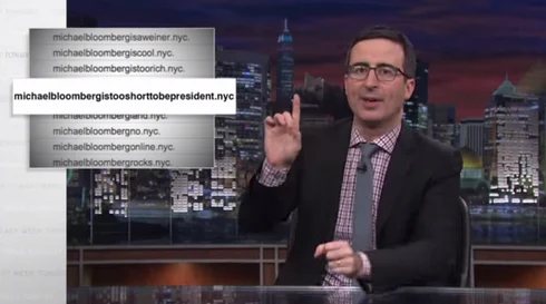 Five .NYC domain names making fun of Michael Bloomberg — John Oliver’s