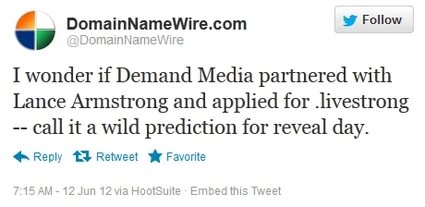 Foundation’s interesting plans for the .LiveStrong domain — Lance Armstrong