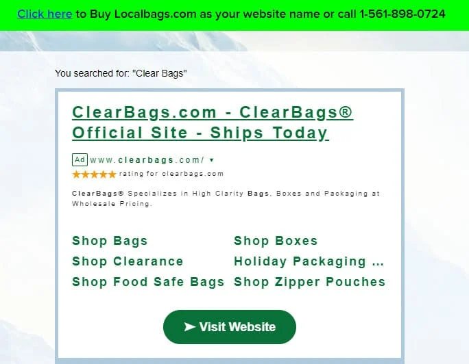 More for domain name parking — Less is