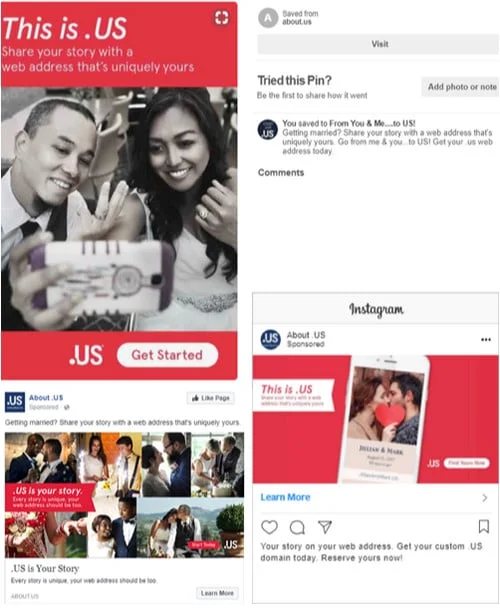 This is Us engaged couples pictures for .US domain