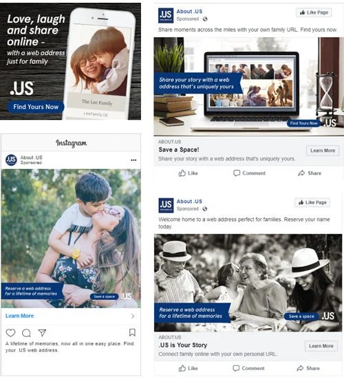 Images of families for Thankful for .US domain