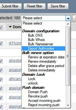 Bulk transfer auth codes — Moniker enables