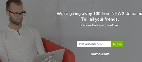Name.com runs smart .News promotion