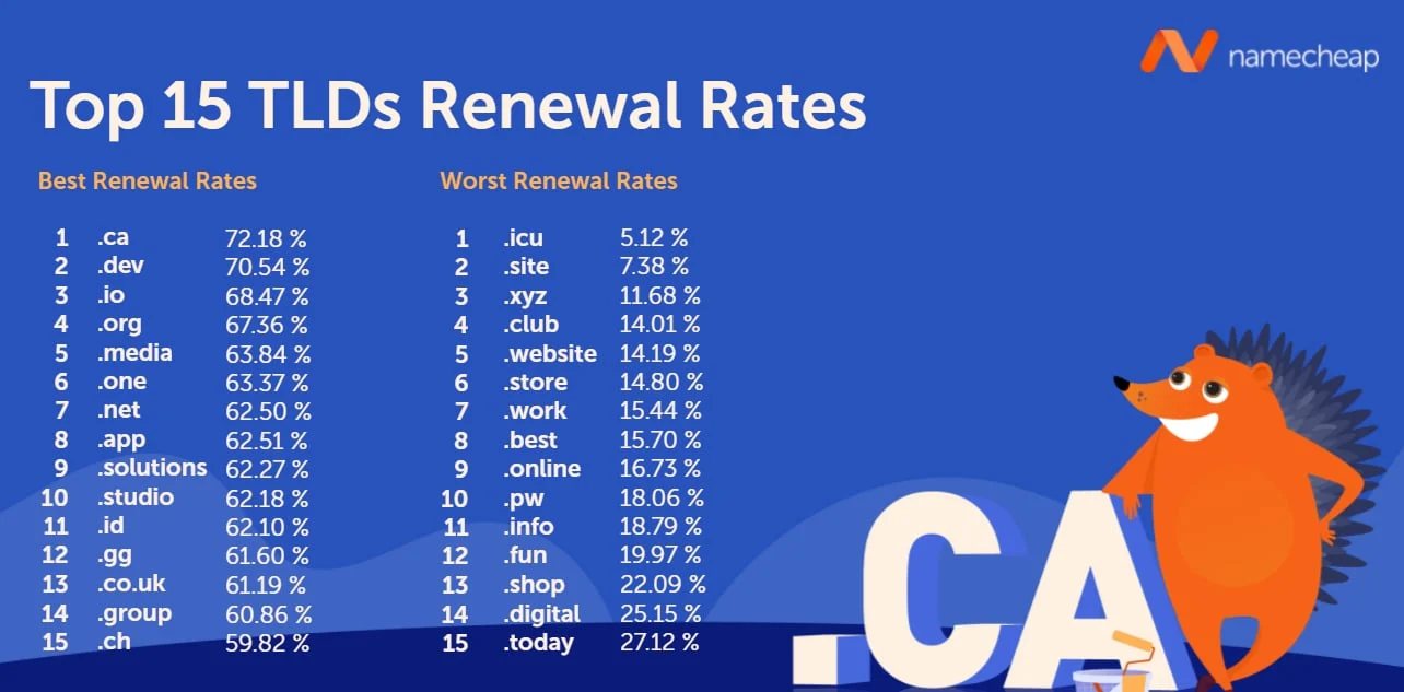 Namecheap releases 2021 domain data
