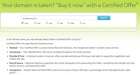 Patents domain purchasing system — Network Solutions