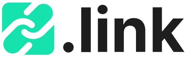 Logo for .link shows a chain link in green with the word .LINK