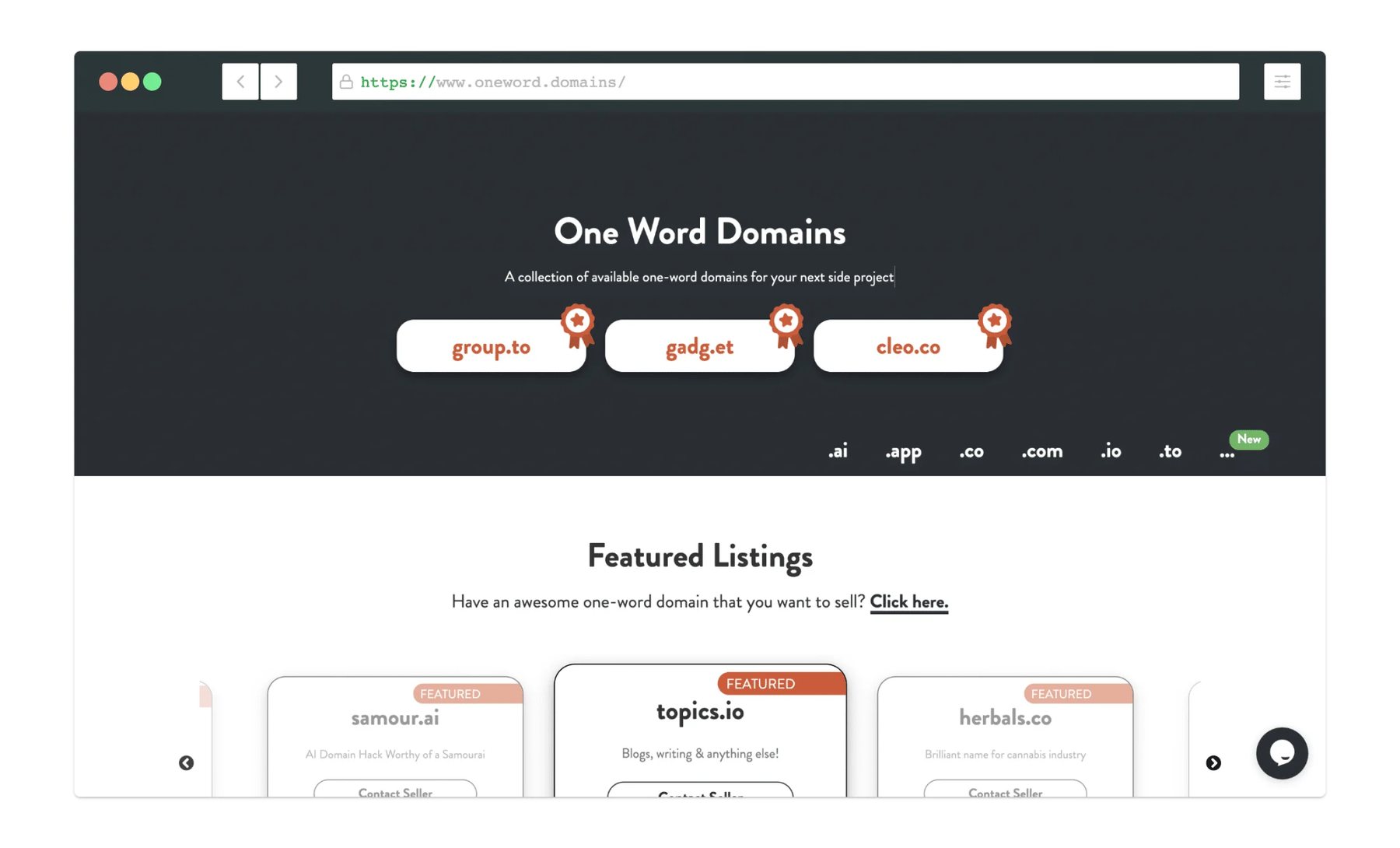 More top level domains and features — OneWord.Domains adds