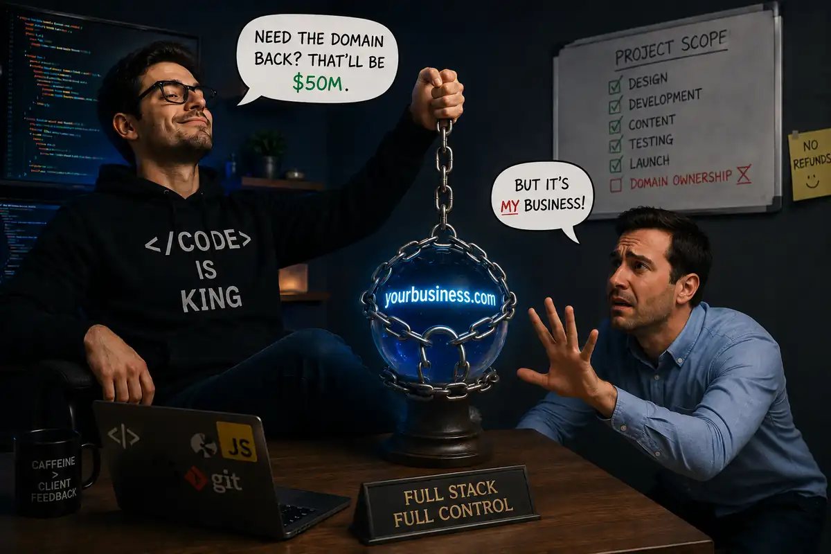 Let your web developer register your domain name — Please, don’t