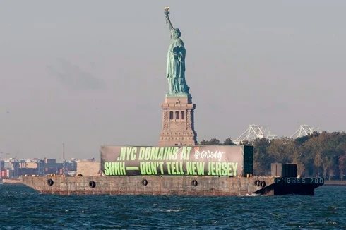 Clever .NYC barge ad — See GoDaddy’s