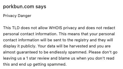 Porkbun privacy notice .us domains