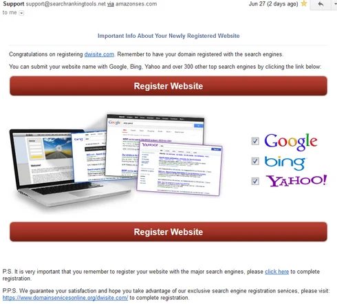 Of newly registered domain names — Spamming owners