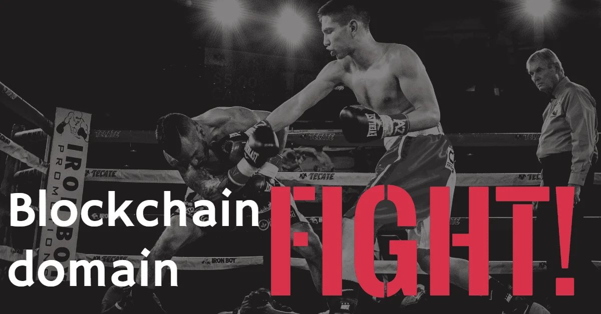 At blockchain domain panel during NamesCon — Sparks fly