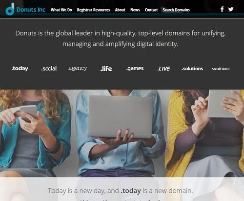 Takeaways from Donuts’ fresh website