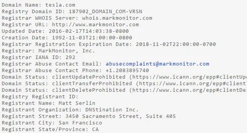 tesla-whois