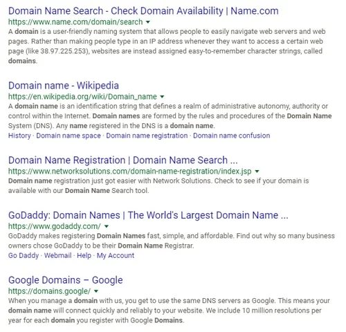 Results for “Domain Name” — Top search