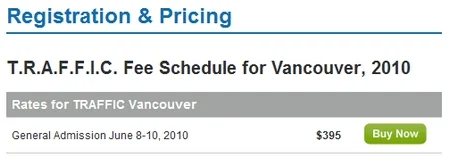 Schedule Posted with $395 Admission — TRAFFIC Vancouver