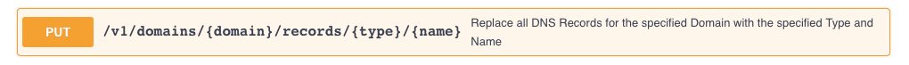GoDaddy API - PUT Method for DNS Record Change