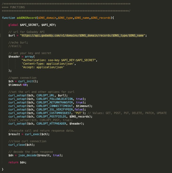 addDNSRecord - GoDaddy API Function