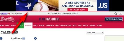 .Us ad on Braves.com. The ad links to an MLB-branded page on Regarding.us.