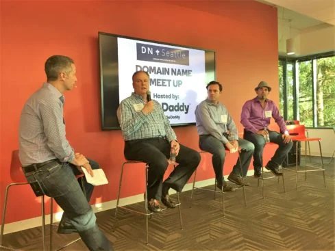 The panel discusses domain name liquidity.