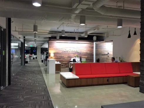 The entrance to one of GoDaddy's two offices in Kirkland. Both are on Lake Washington.