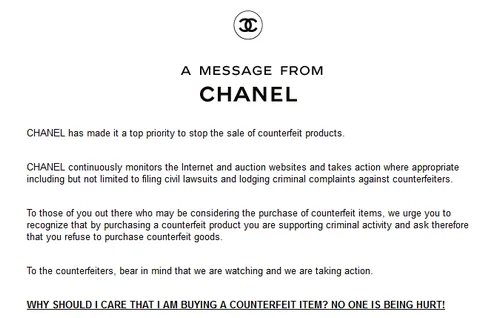 Takes over a domain name, it sends a warning to others — When Chanel
