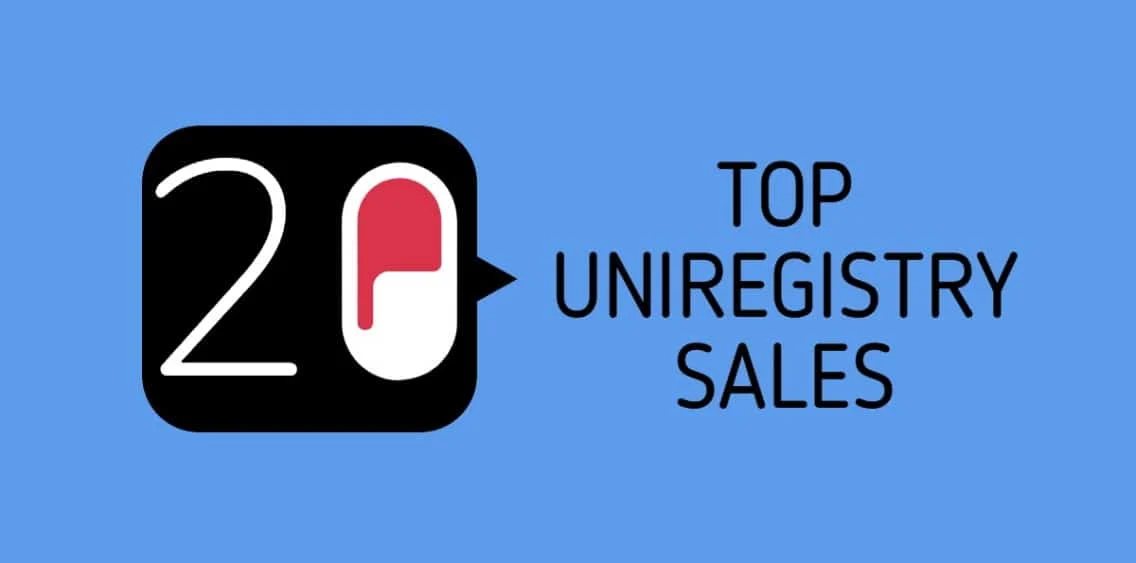 Who bought the top 20 sales at Uniregistry this stretch