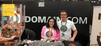 The Domain.com booth with its Twitter powered candy machine.