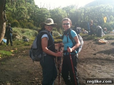 Domainers Conquer Kilimanjaro: A Digital Ascent 2 Kili2010 climbers at camp on Day 1, Mount Kilimanjaro