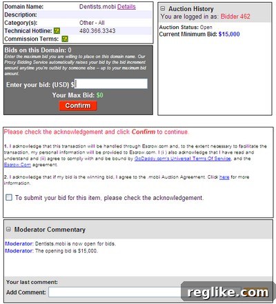 GoDaddy's Marquee Auction Draws Zero Bids 2 GoDaddy Signature Auctions platform interface screenshot showcasing a live-moderated chatroom auction environment.