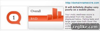Domain Name Wire On The Go 2 .mobi readiness score before optimization efforts began