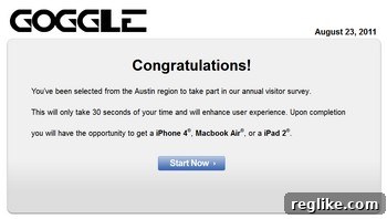 google survey screenshot Deceptive survey page example
