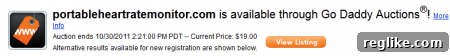 GoDaddy Domain Error Screenshot Screenshot showing GoDaddy domain auction listing error