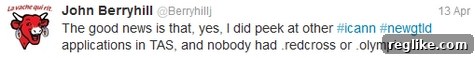berryhill-tweet Twitter user @berryhillj's tweet expressing concern over ICANN's security incident