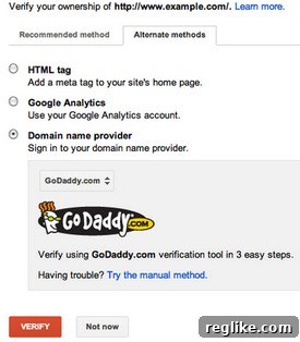 google-verification Google Domain Verification Interface