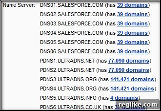 work-whois Work.com WHOIS Nameservers pointing to Salesforce
