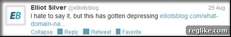 elliot-tweet Elliot Silver's tweet about domain valuation