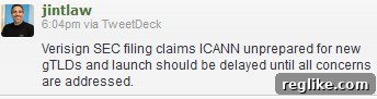 Verisign Puts Brakes on ICANN's TLD Plans 2 tweet