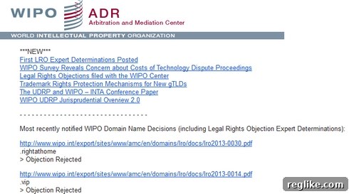 8 Critical Takeaways from Initial New TLD Objection Rulings 2 WIPO New TLD decisions
