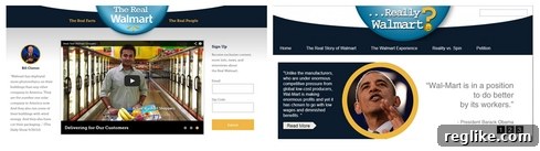 Walmart Battles Union Over Satirical Website 2 Comparison of Walmart's official website and the ReallyWalmart parody site