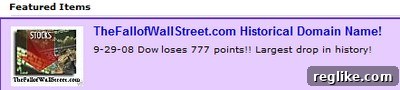 ebayauction-1 eBay auction screenshot of TheFallofWallStreet.com domain