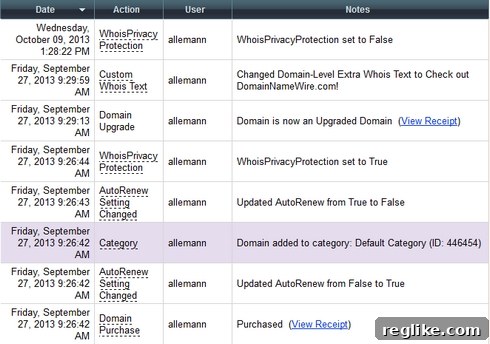 When a Domain Investor Builds a Registrar 4 NameBright Domain Change Log