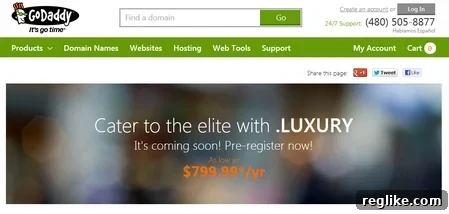 GoDaddy Unlocks Early Access to New TLDs for Up to $1,200 2 luxury-domain