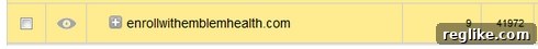 Screenshot showing inflated traffic for EnrollWithEnblemHealth.com on GoDaddy Auctions