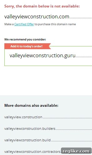 Enhanced Domain Discovery at Select Registrars 8 Network Solutions Domain Search Results for Valleyview Construction