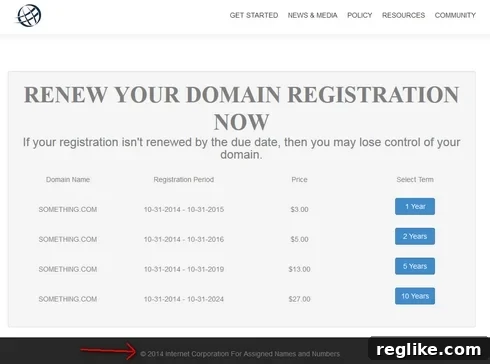 New ICANN Spoofing Scam Elevates Domain Name Threat 2 renewal-scam