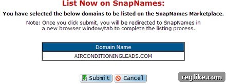 snap1 Moniker domain selection for SnapNames listing