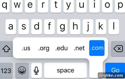 iOS 9 Removes Com Default on iPad 2 iphone-keyboard