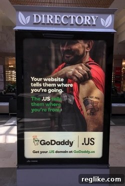 .US Rebooted: New Policies and Marketing Signal Growth 2 GoDaddy/.US ad at mall in Charlotte, NC.
